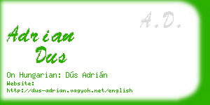 adrian dus business card
